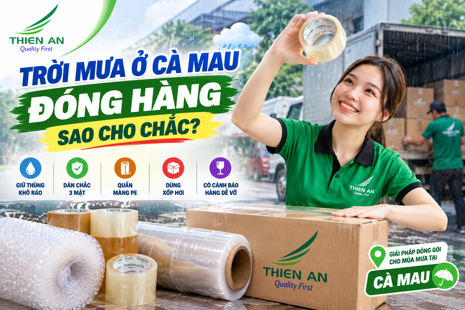 Trời Mưa Ở Cà Mau, Đóng Hàng Thế Nào Để Không Bung Thùng, Ướt Hàng?