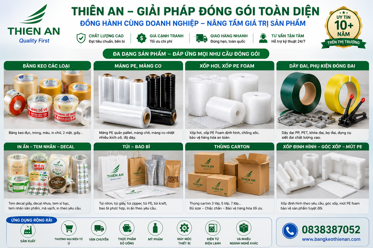 Giải Pháp Vật Tư Đóng Gói Toàn Diện Cho Doanh Nghiệp Từ Băng Keo Đến Màng PE Và Tem Nhãn