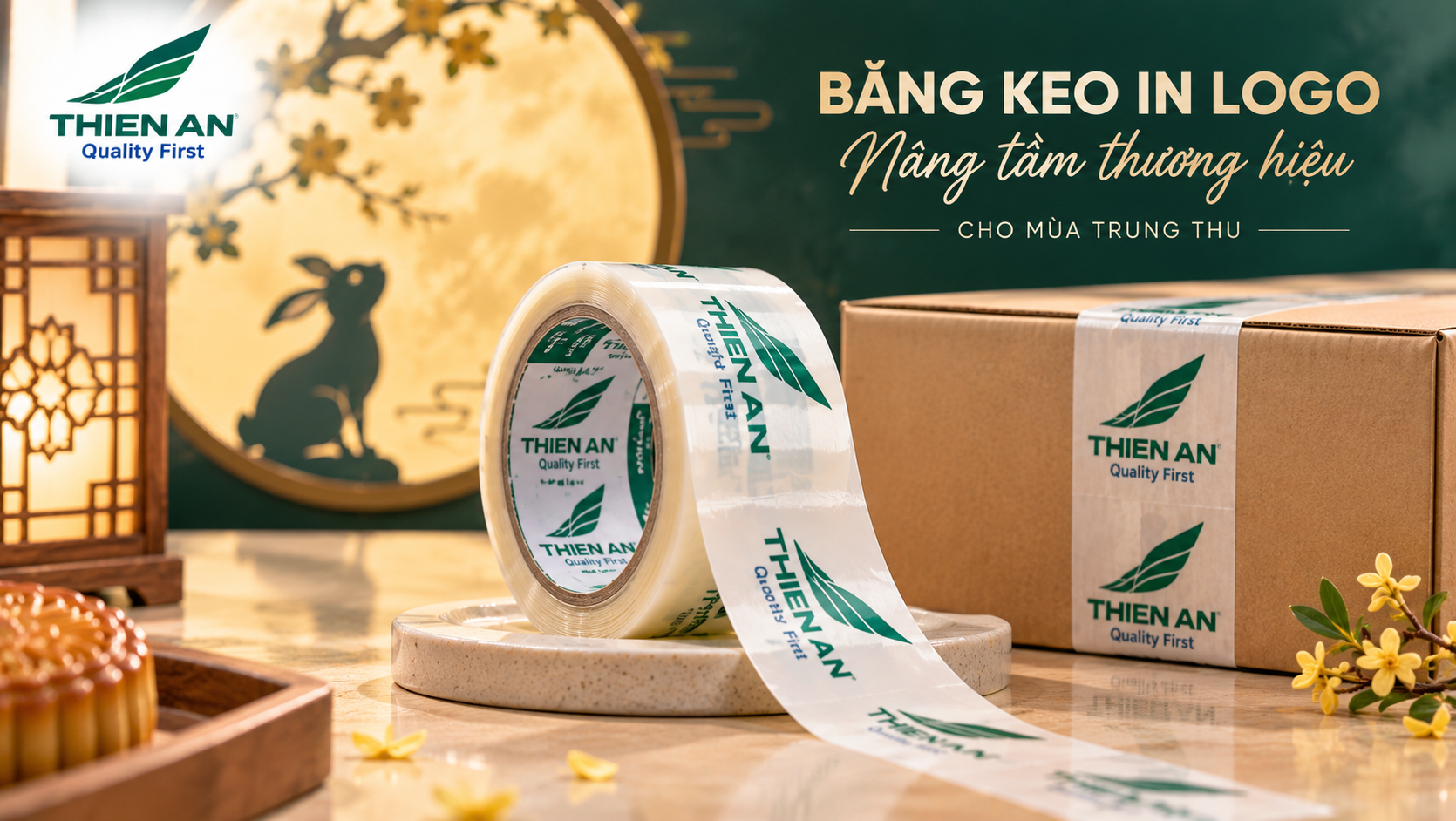 Trung Thu 2026: Bao Bì Thành “Đại Sứ Thương Hiệu” – Băng Keo In Logo Lên Ngôi
