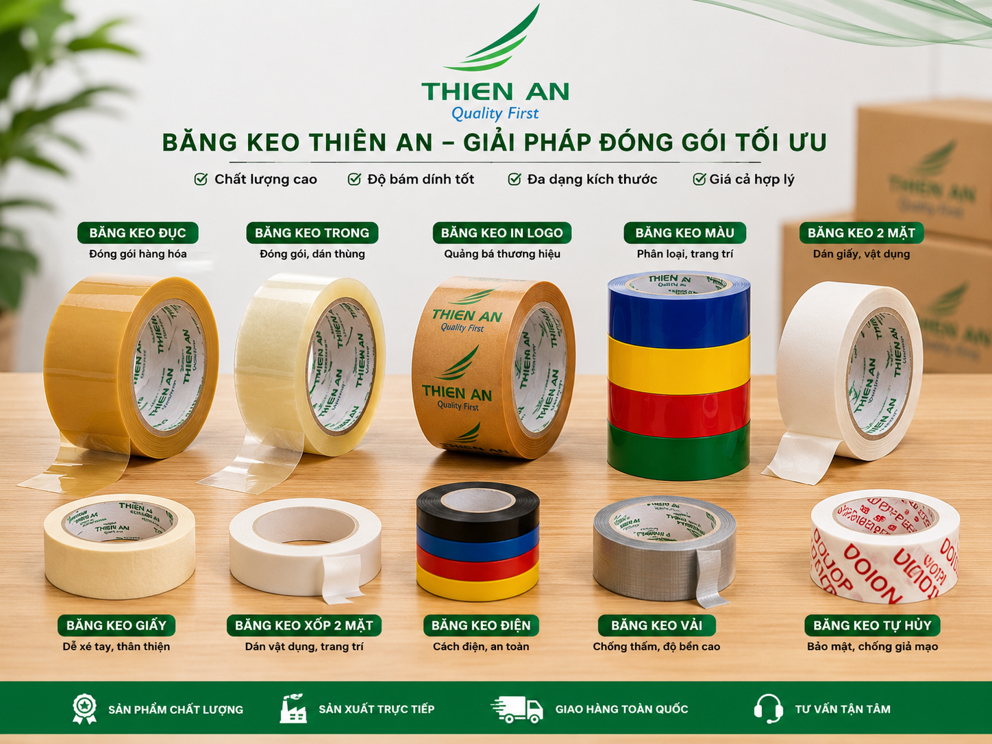 7 Loại Băng Keo Phổ Biến Hiện Nay – Doanh Nghiệp Nên Chọn Loại Nào? | Thiên An